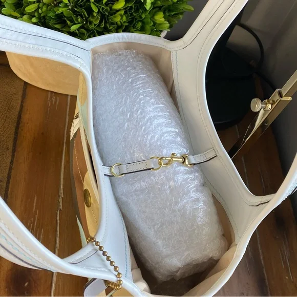 2006 Coach Y2K Scraf Print Ergo Turquoise Khaki Brown HTF - Picture 6 of 17